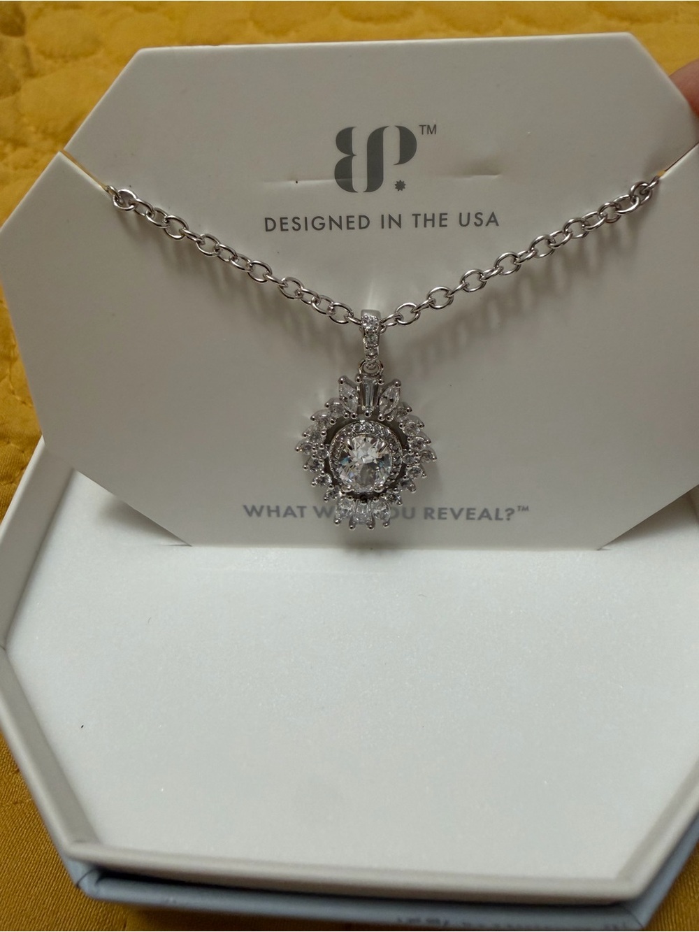 Bomb Party OG Necklace Rhodium and CZ